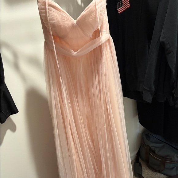 Jenny Yoo Dresses & Skirts - Sheer Blush Pink Tulle Maxi Dress